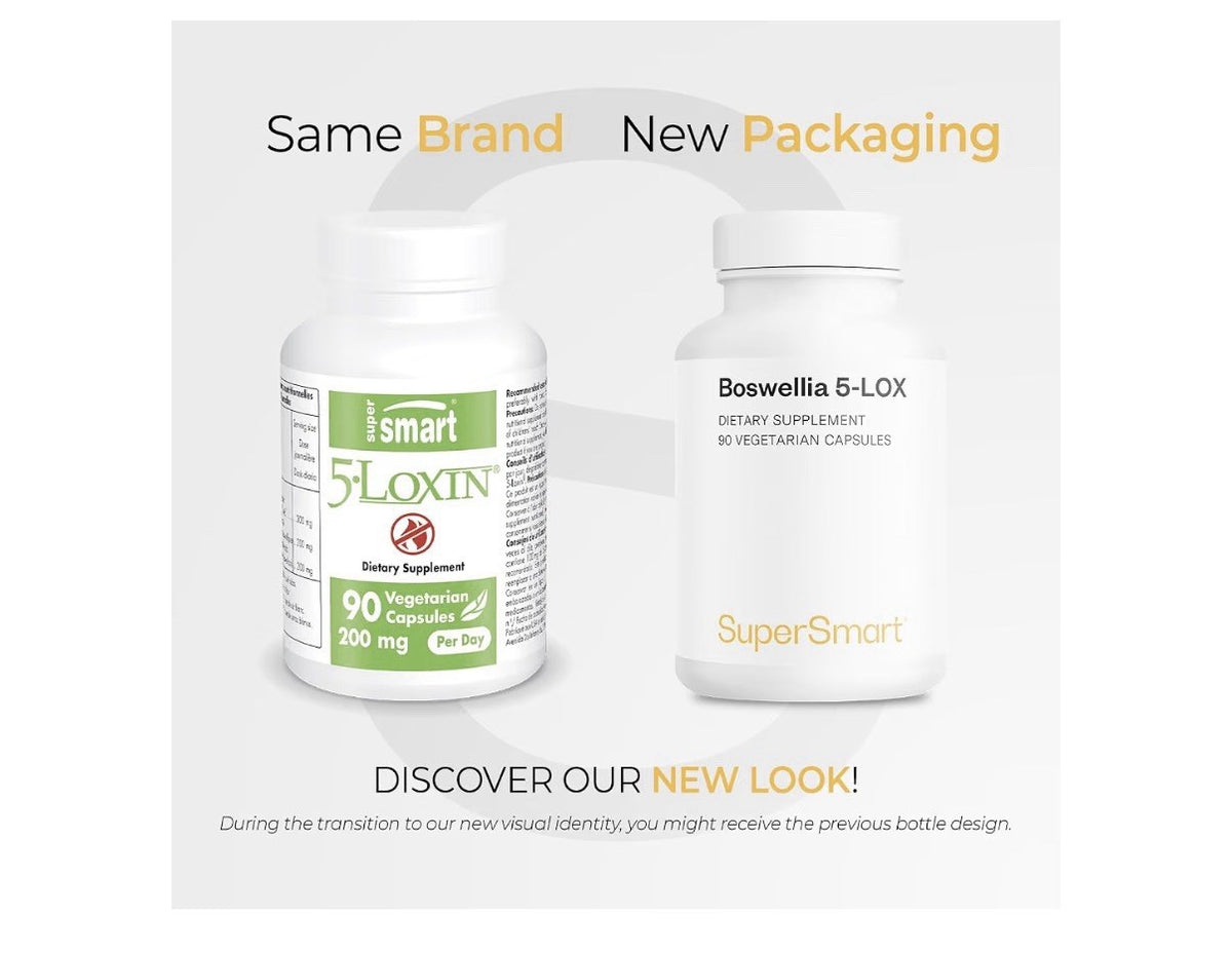 Supersmart 5-Loxin 200mg per Day Patented AKBA Supplement 90 Vegetarian Capsules