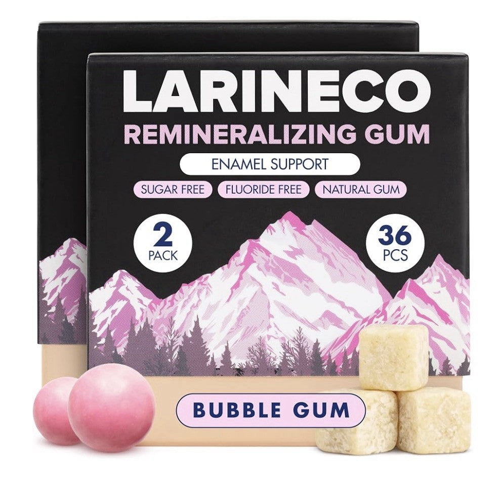 Larineco Remineralizing Gum Hydroxyapatite Xylitol Gum Bubble Gum Flavor 2 Pack