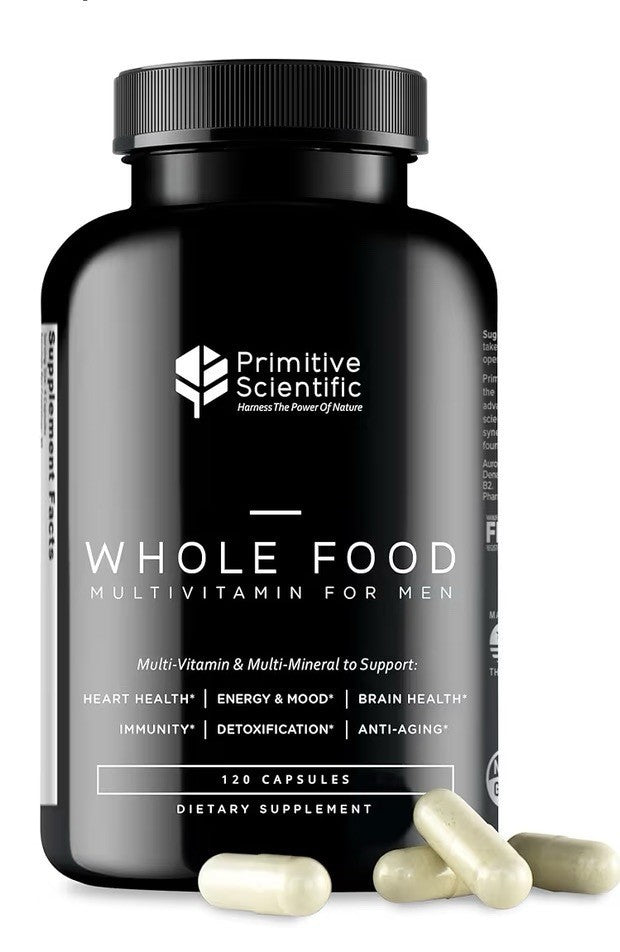 Primitive Scientific Whole Food Multivitamin Mineral For Men Energy 120 Capsules