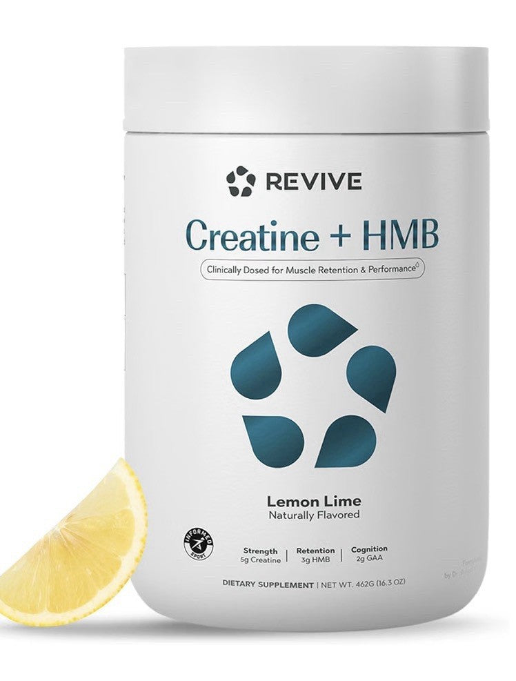 Revive Creatine + HMB  Powder Lemon Lime Muscle Retention Performance 30Servings