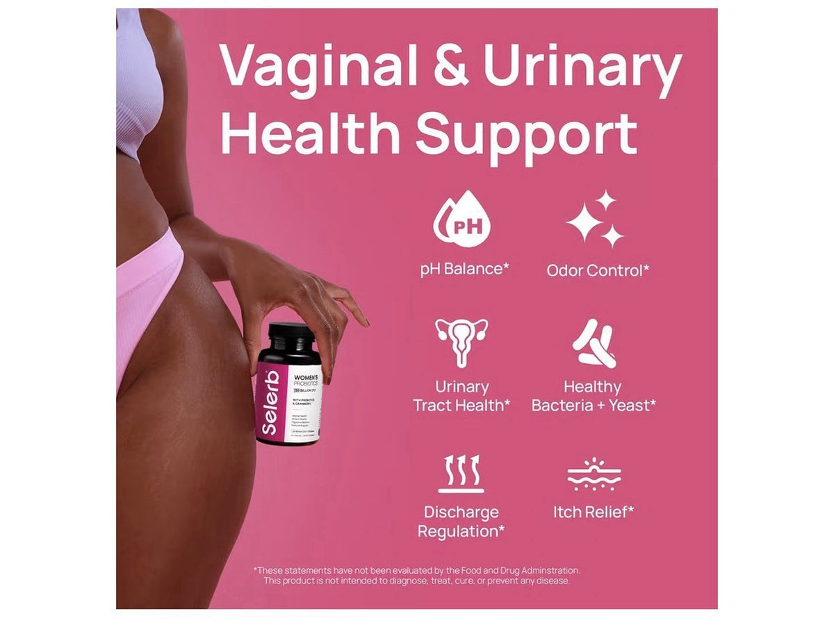 Selerb Vaginal Probiotics Prebiotics for Women 50 Billion CFU with Cranberry 60c