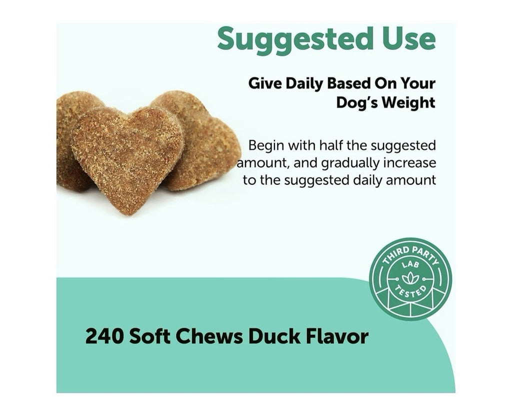 Micro Ingredients Probiotics for Dogs 6 Billion CFU 240 Soft Chews Duck Flavor