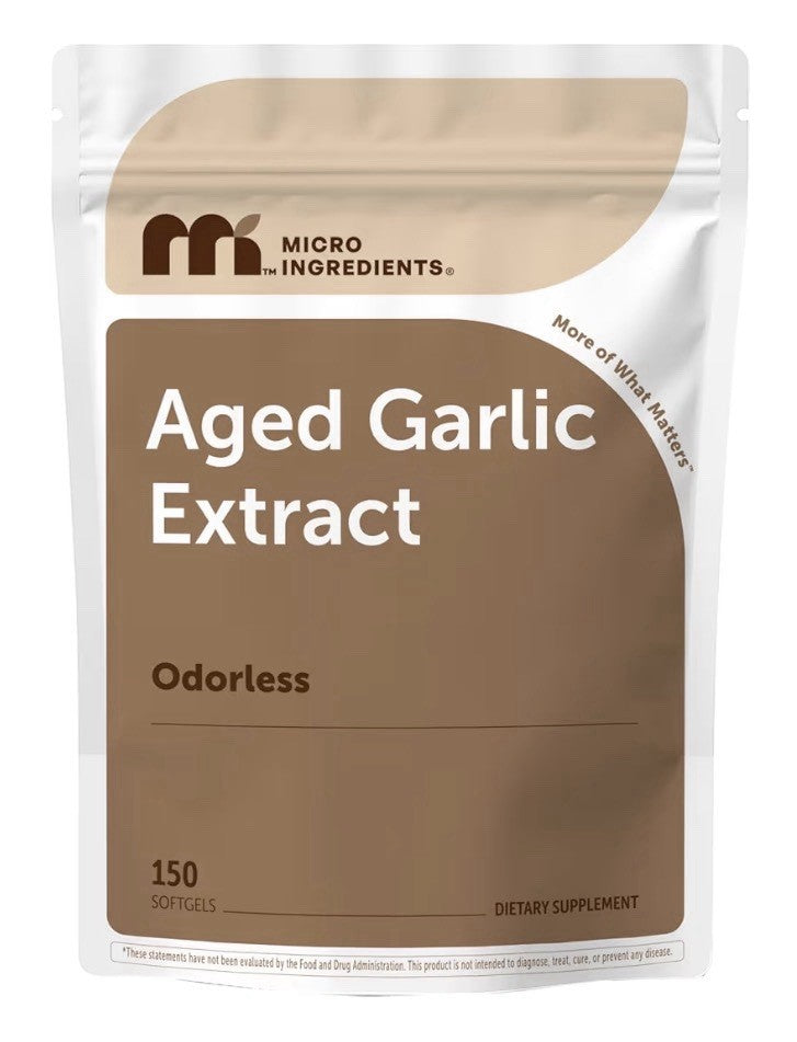 Micro Ingredients Aged Garlic Extract Odorless  2 Years Aged 150 Softgels