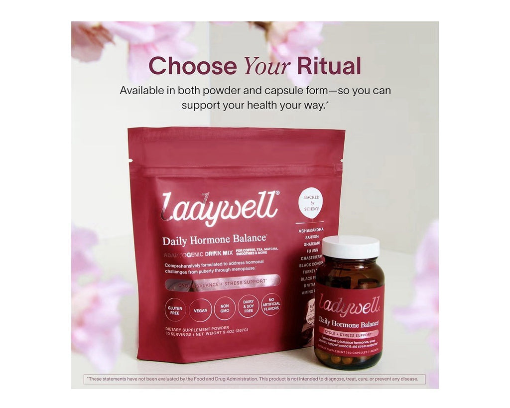 2pack Ladywell Daily Hormone Balance Cycle Stress Mood Periods Support for Women