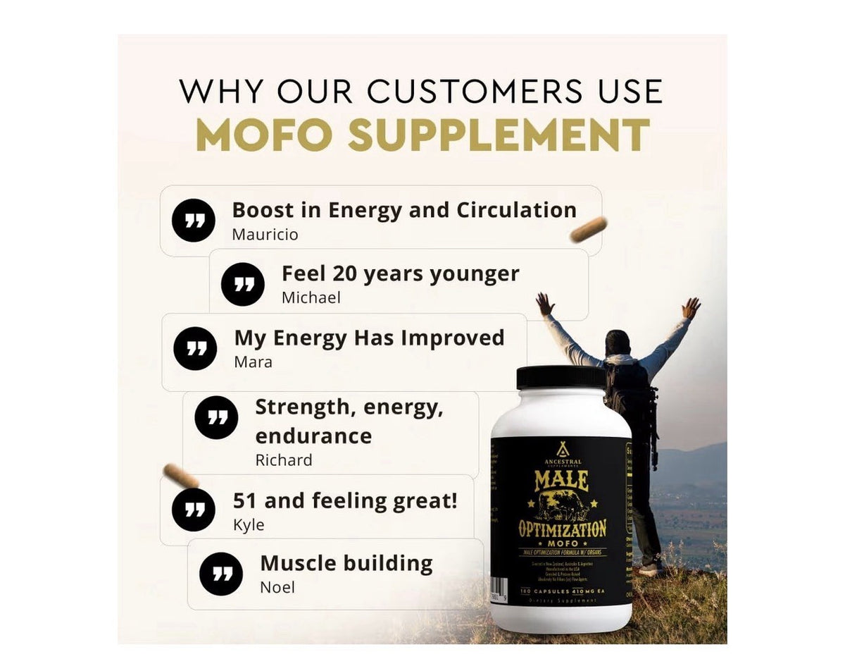 Ancestral Supplements Male Optimization Mofo Support Energy Men’s Health 180caps