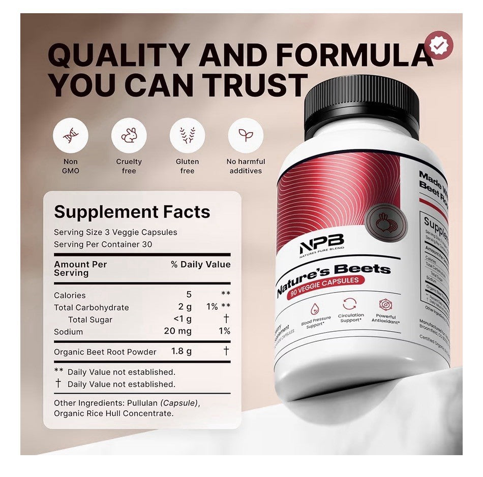 NPB Nature’s Beets Root Healthy Blood Flow Circulation Support Antioxidant 90cap