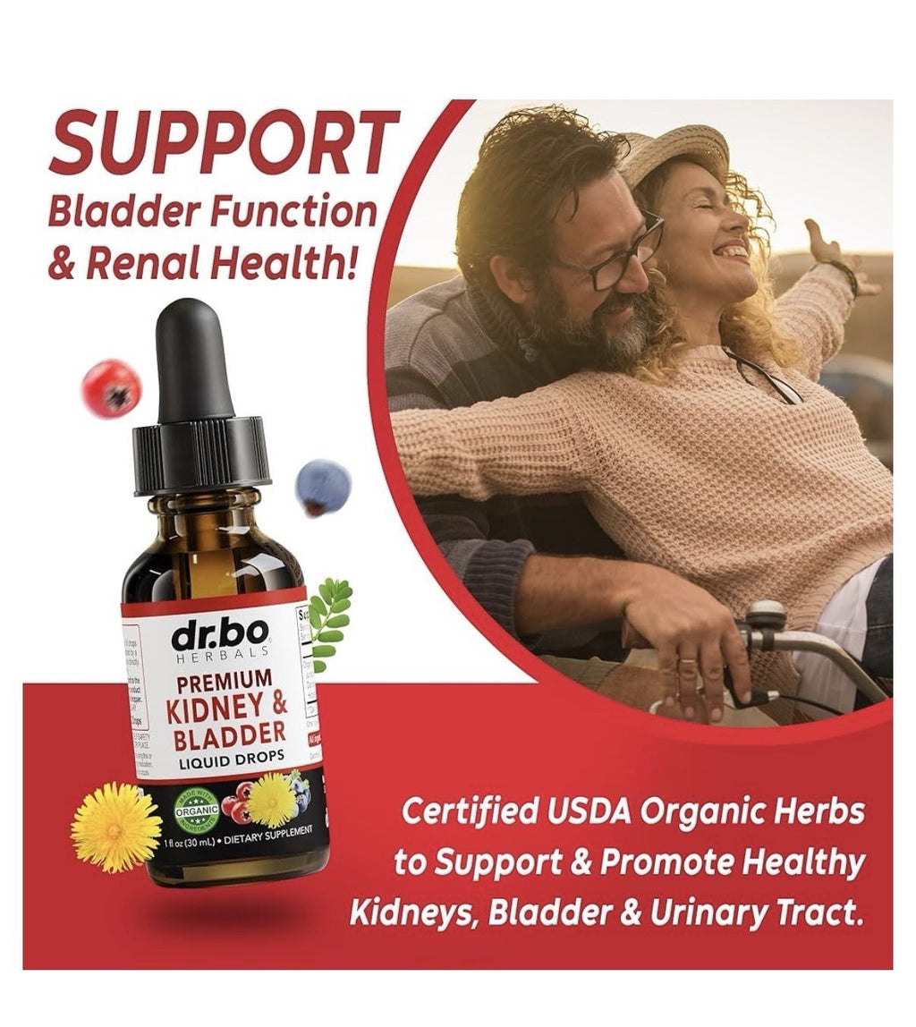 dr.bo Herbals Kidney&Bladder Liquid Drops Renal Kidney Cleanse Detox Urinary 1oz