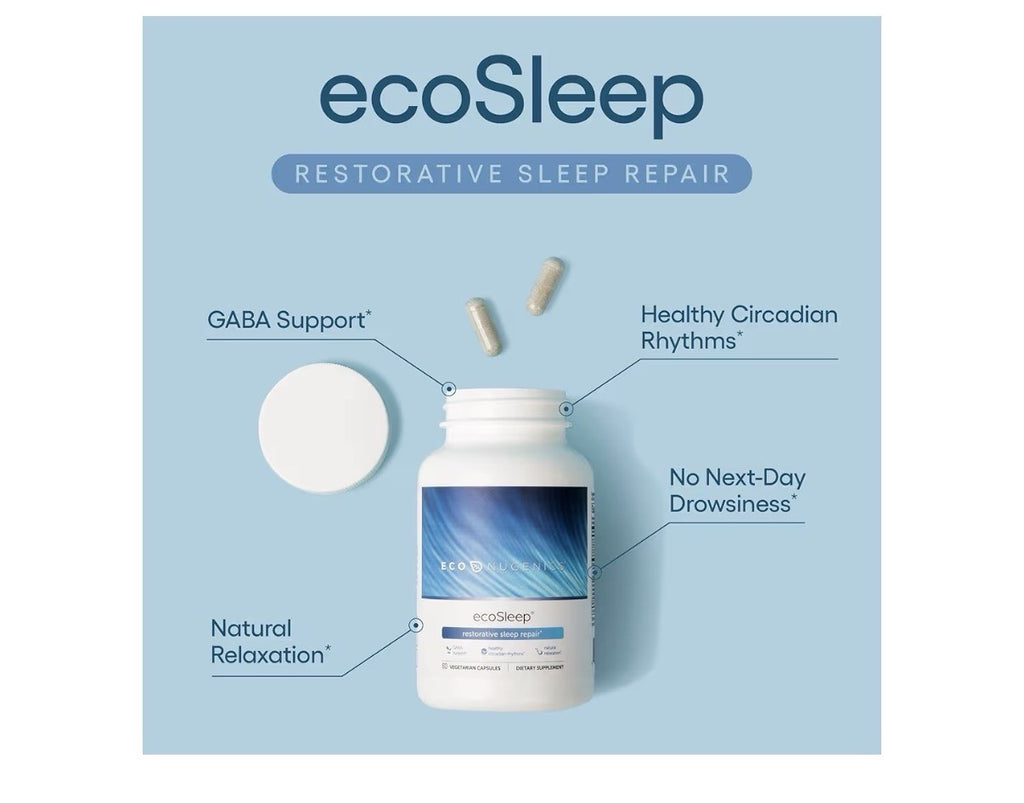 EcoNugenics ecoSleep Restorative Sleep Repair GABA Support Relaxation 60 Capsule