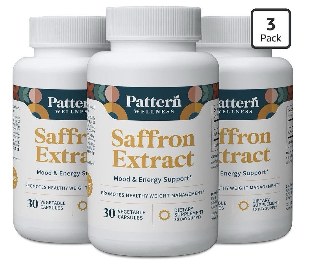 3 Pack Pattern Wellness Saffron Extract Mood Energy Support Weight Management