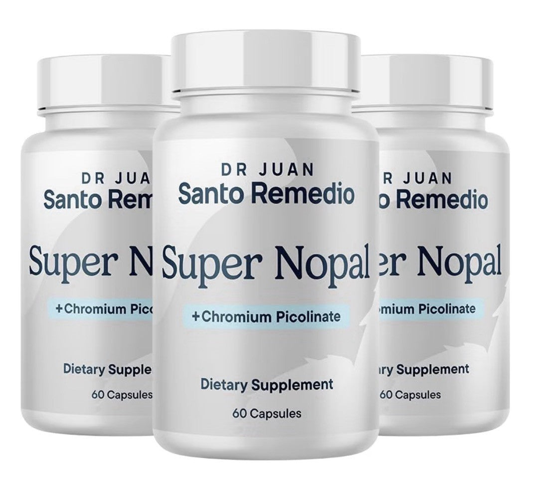 3 Pack Santo Remedio Super Nopal Chromium Picolinate Gurmar Gymnema Silvestre
