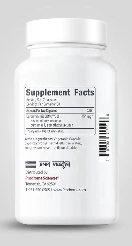 Prodrome BDMC Bisdemethoxycurcumin for Brain Nerve Gut Cellular Support 60 Caps