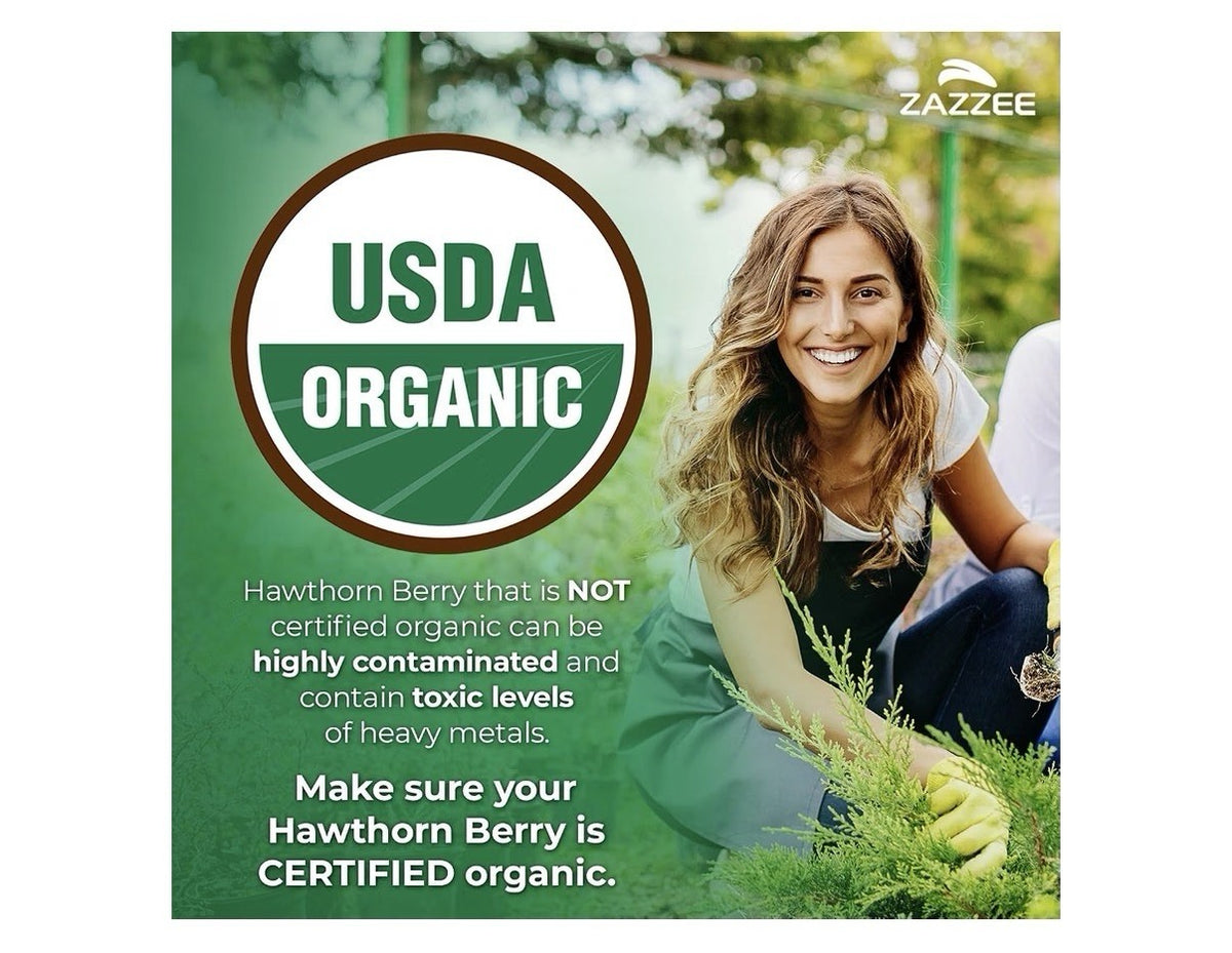 Zazzee Hawthorn Berry 2% Vitexin Balance Vitality Support 5 Month Supply 150caps