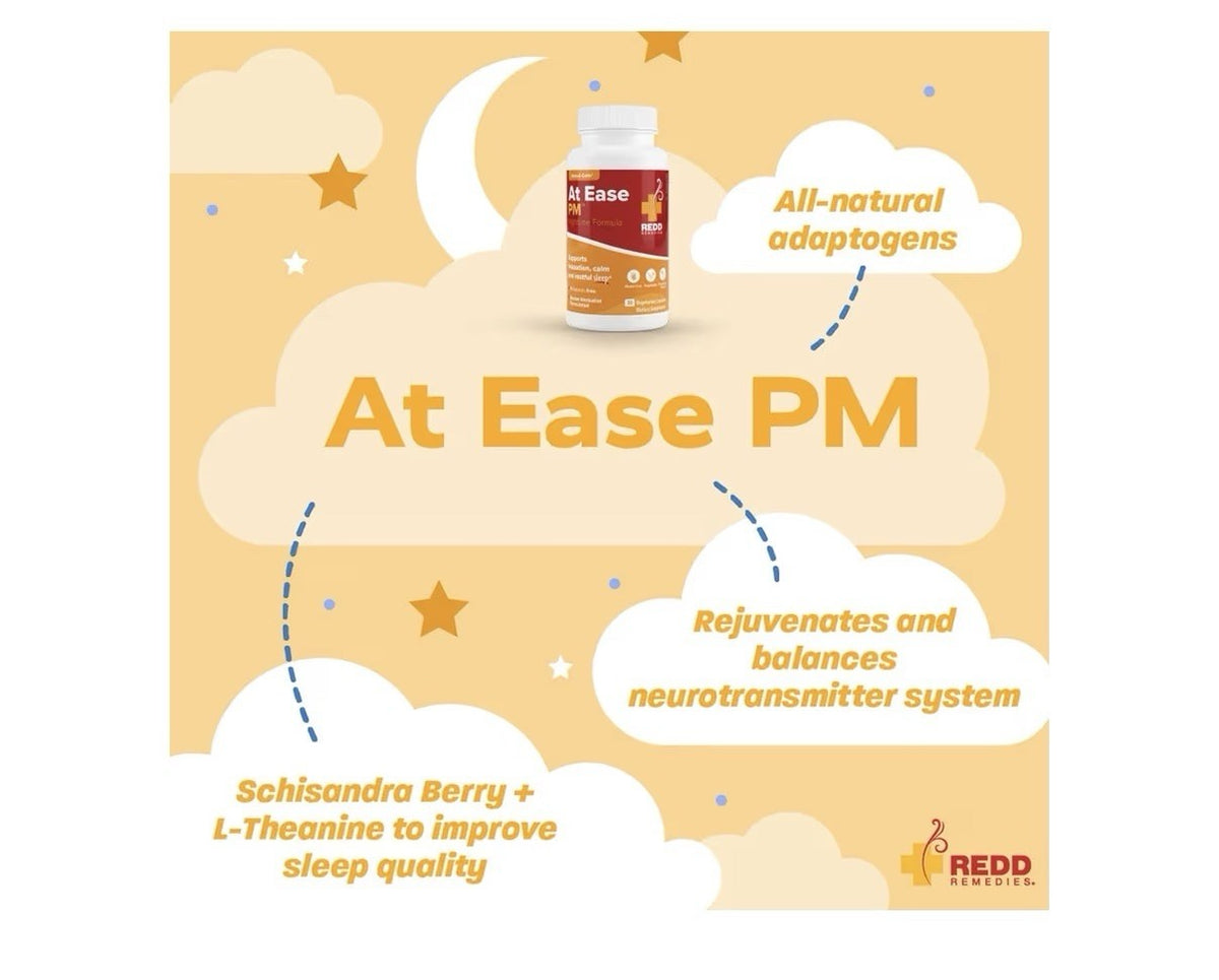 Redd Remedies At Ease PM Night Time Formula Relaxation Calm Restful Sleep 60caps