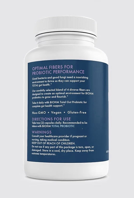 BIOHM Prebiotic Fiber Supplement 4 Diverse Dietary Fibers Gut Immune Health 60ca