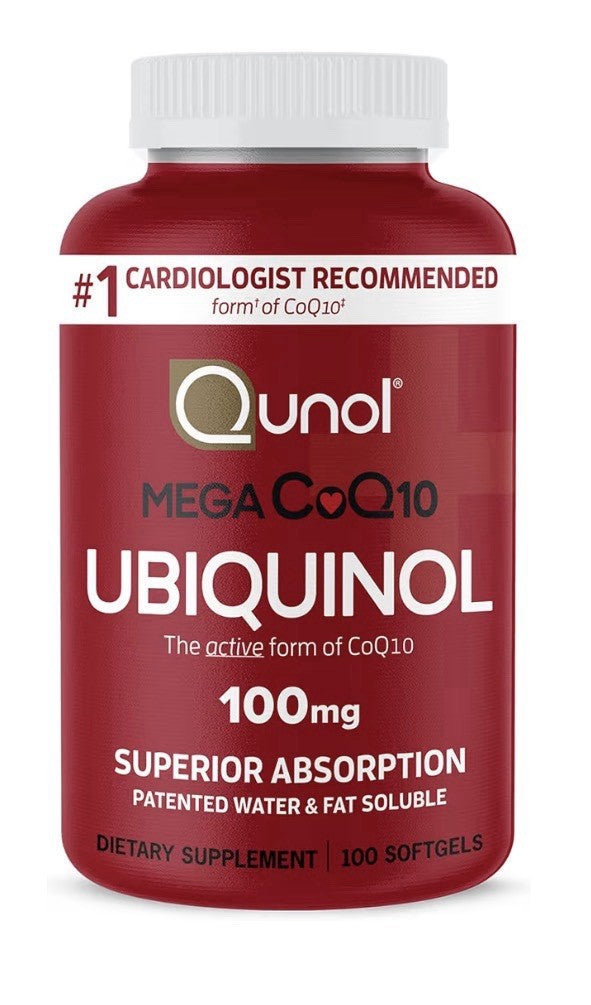Qunol Mega CoQ10 Ubiquinol 100mg CoenzymeQ10 Antioxidant Heart Health 100softgel