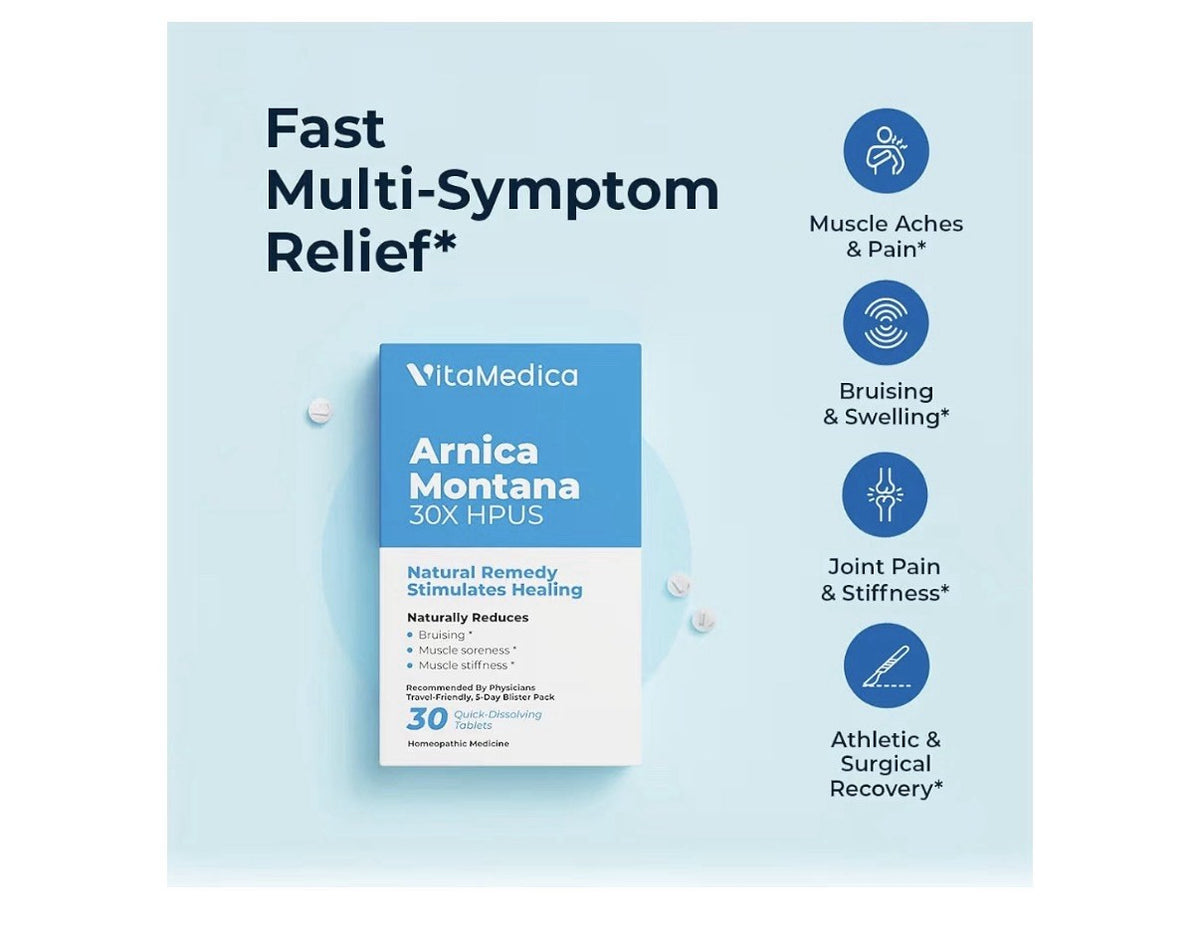 2 Packs VitaMedica Arnica Montana Blister Pack for Bruising Pain Swelling
