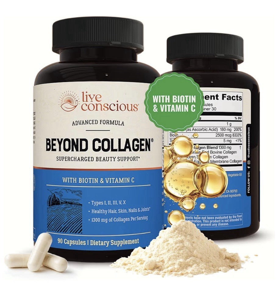Live Conscious Beyond Collagen Types I II III V X Supercharged Beauty 90 Capsule