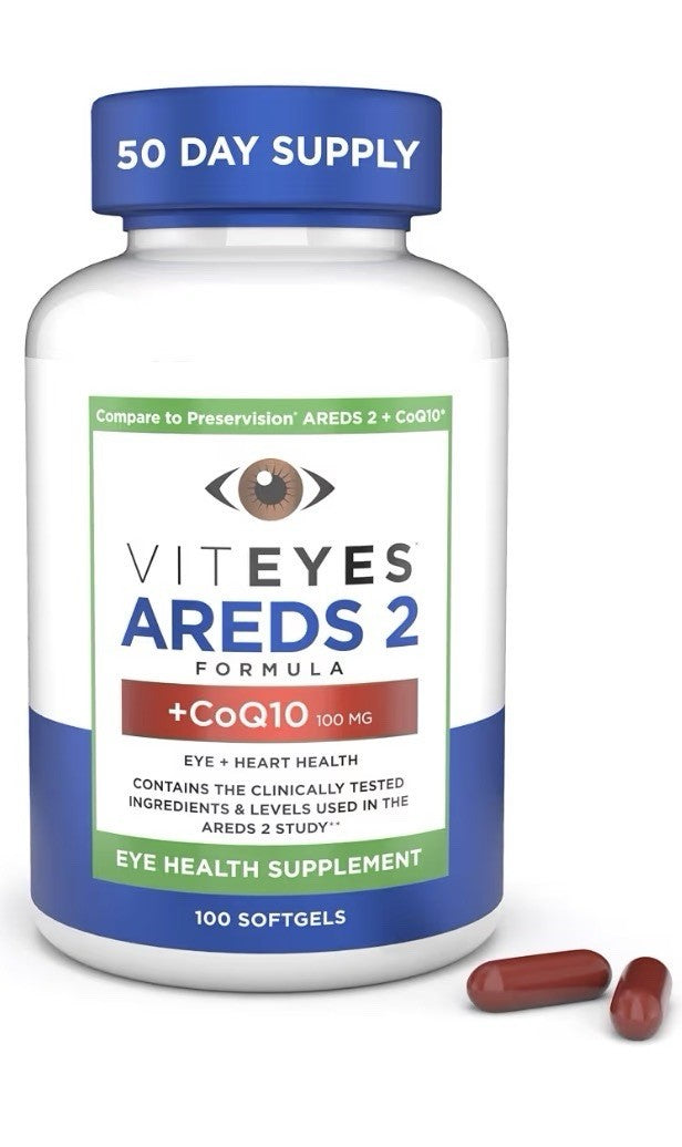 Viteyes AREDS 2 + CoQ10 Eye + Heart Health Eye Health Supplement 100 Softgels