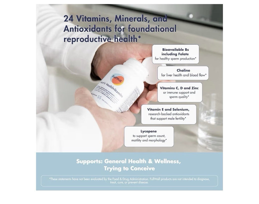 FullWell Fertility Multivitamin for Men Daily Vitamin Conception Support 120caps