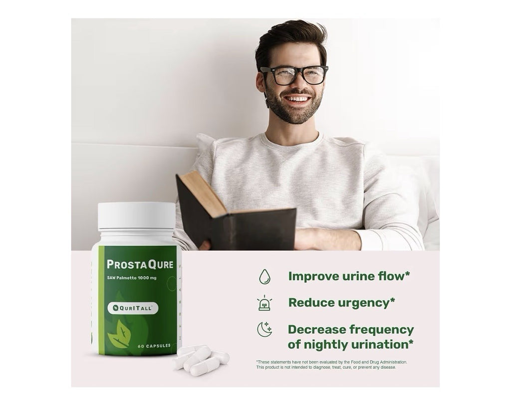 QurltAll ProstaQure Saw Palmetto 1000 mg Prostate Supplement Men Health 60 Caps
