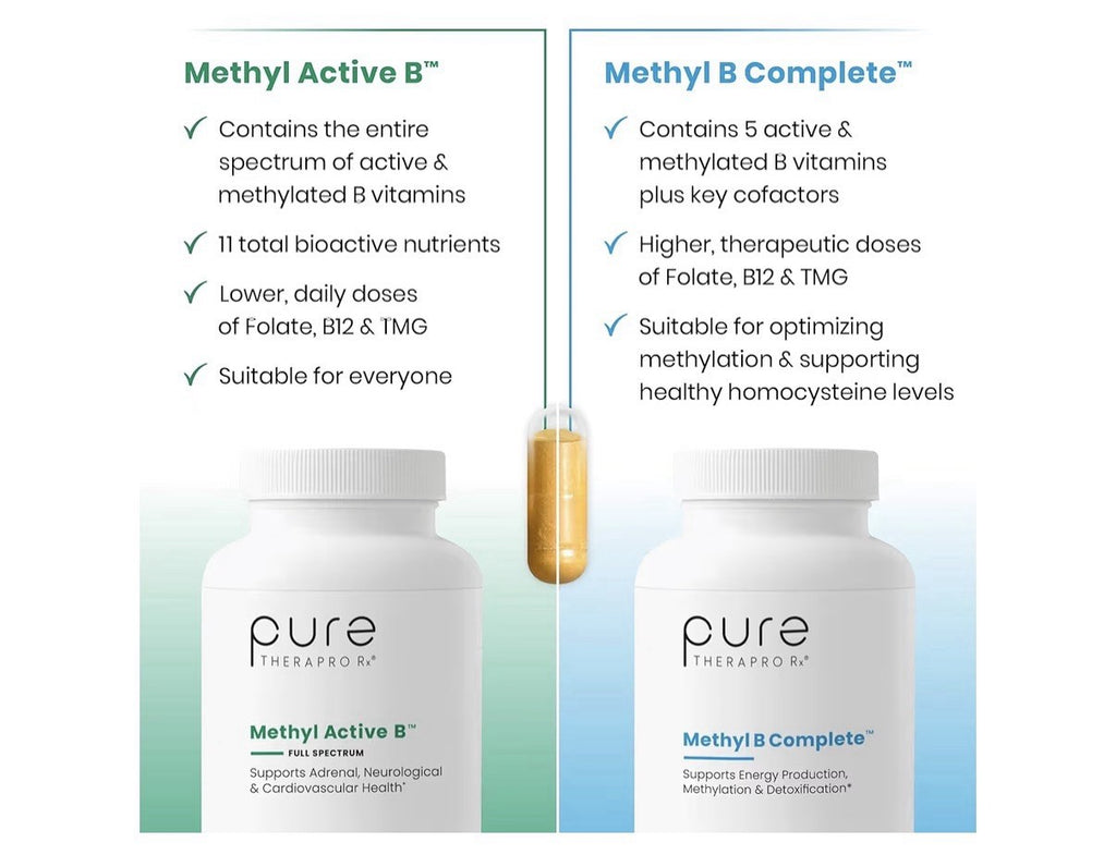 Pure Therapro Rx Methyl Active B Methylated B Vitamins for Men and Women 120caps