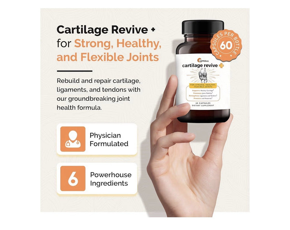 UpWellness Cartilage Revive + Strong Healthy Flexible Joints Women & Men 60 Caps