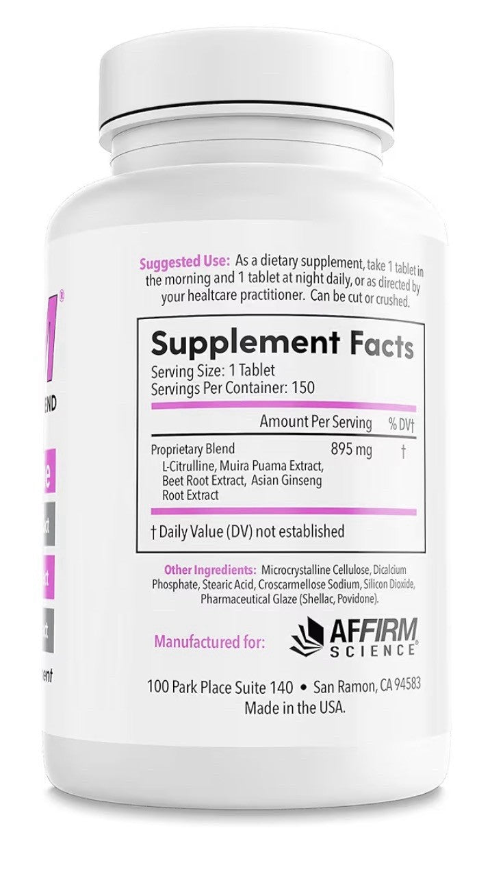 AFFIRM Science AFFIRM Nitric Oxide Booster L-Citrulline 150 Tablets For Women