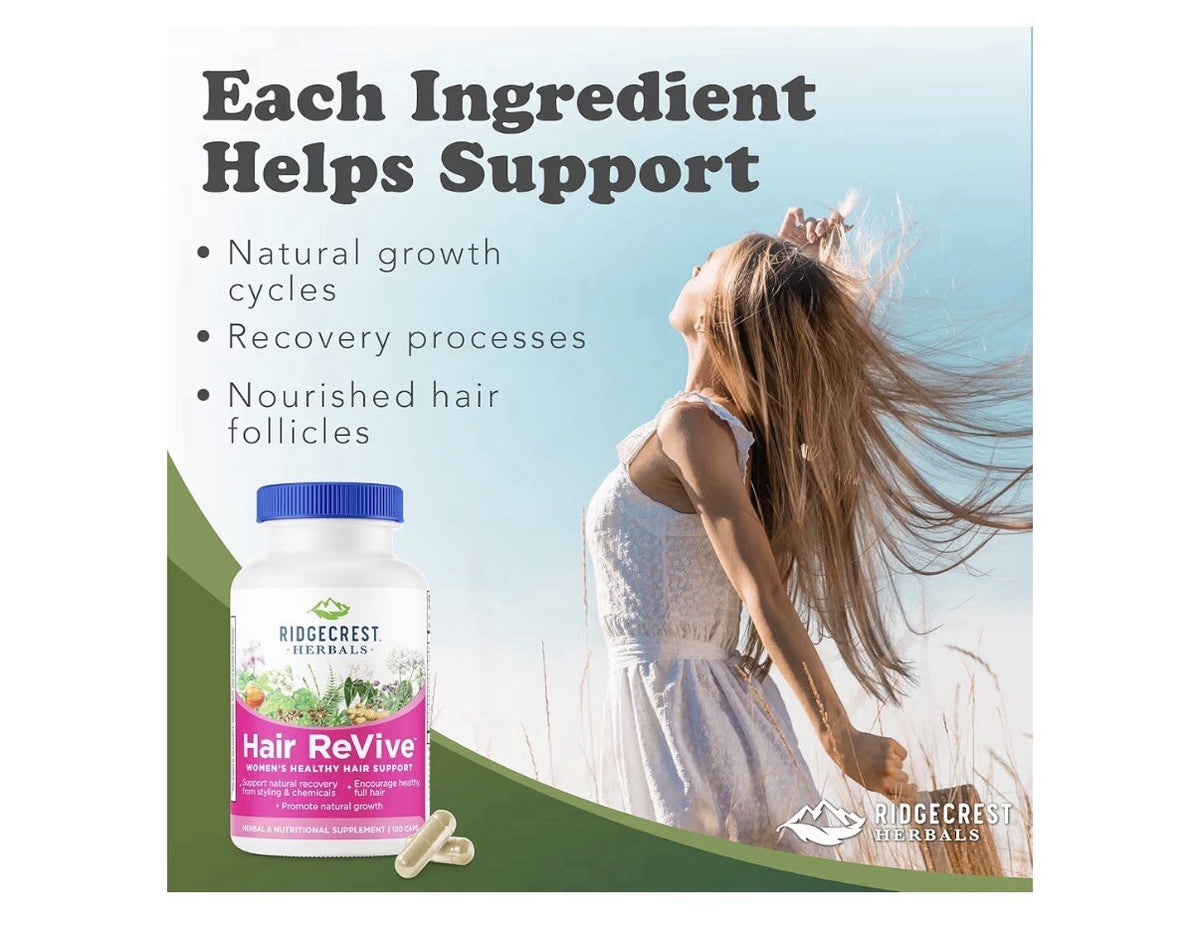 RidgeCrest Herbals Hair ReVive Nutritional Healthy Hair Support Supplement 120ca