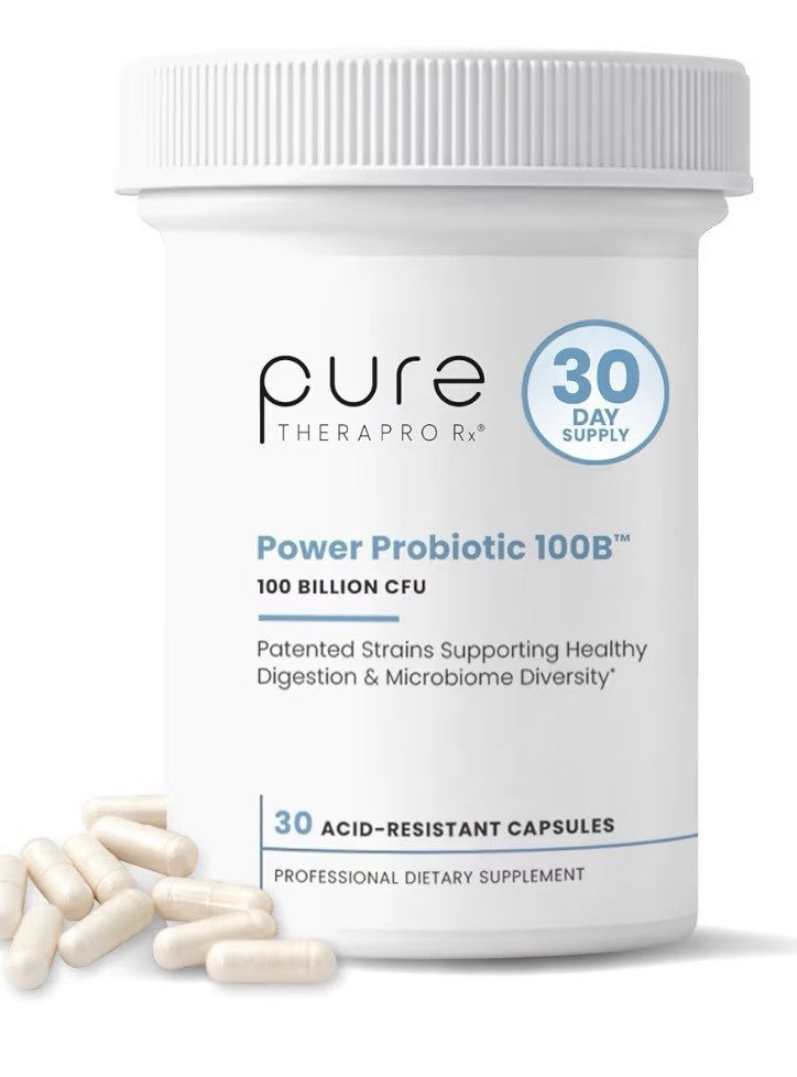 Pure Therapro Rx Power Probiotic 100 Billion CFU Flora Balance Digestion 30 Caps