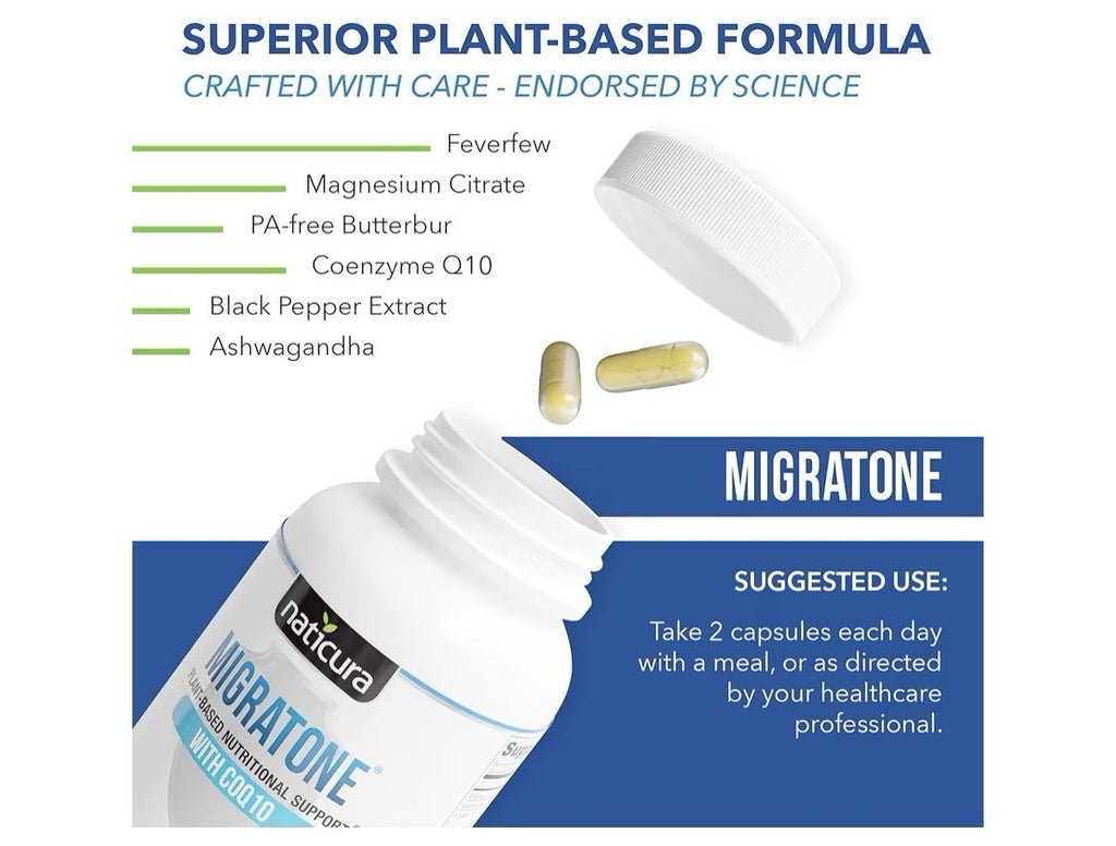 Naticura Migratone Healthy Brain Neurological Headache Support Formula 120 Caps