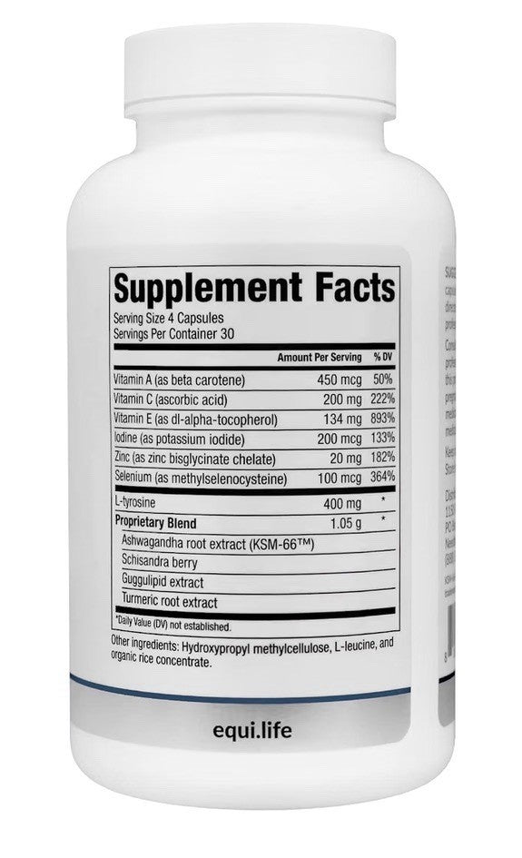 Equilife Metabolic Daily Thyroid Support Energy Focus for Women and Men 120Caps