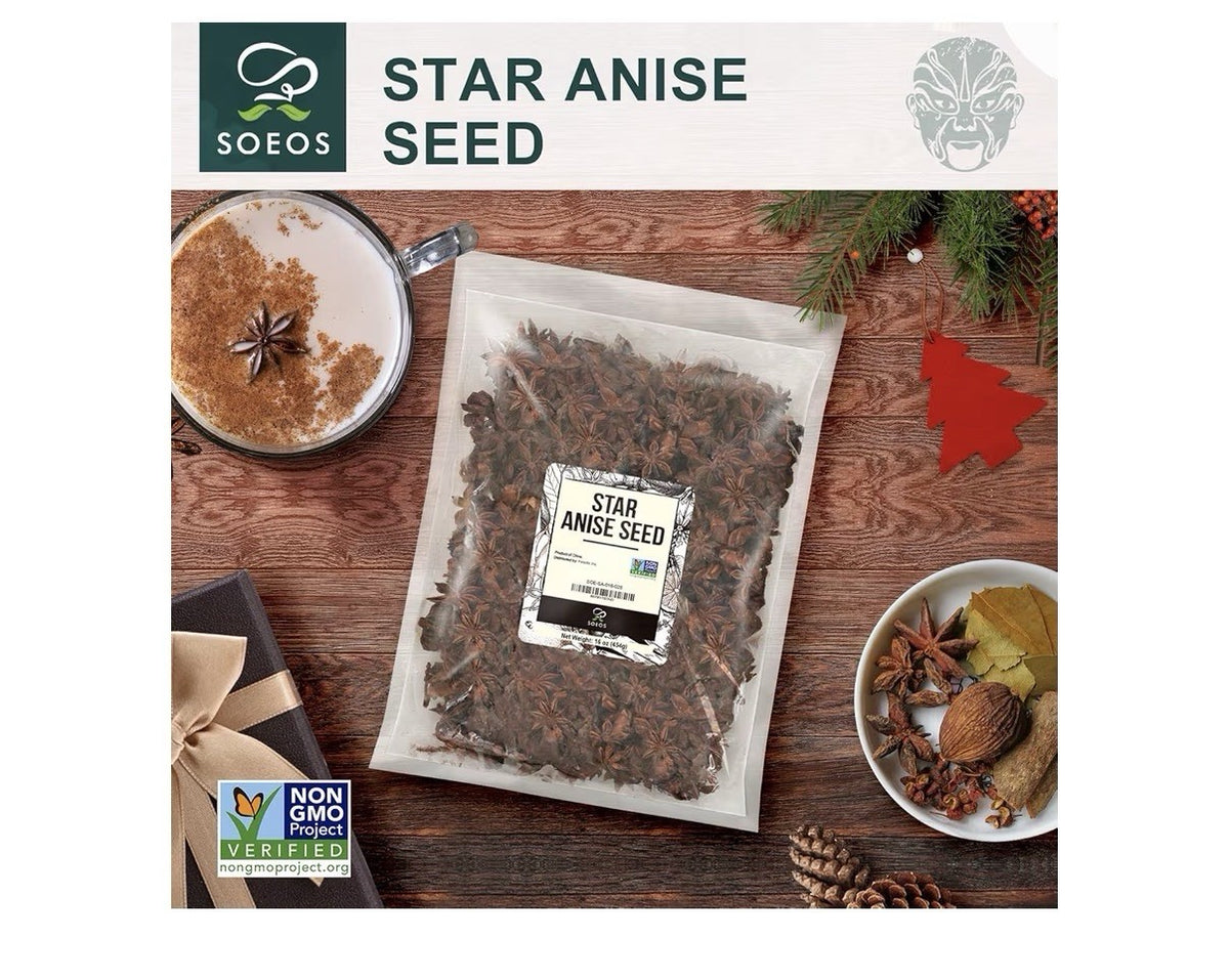 Soeos Star Anise Dried For Beverages Cooking Baking Whole Star Anise Seed 2Pound
