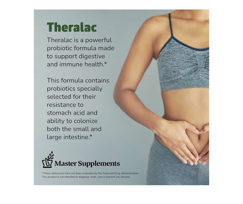 Master Supplements Theralac Probiotic Prebiotic Gut Health Gas Bloating 2 Packs