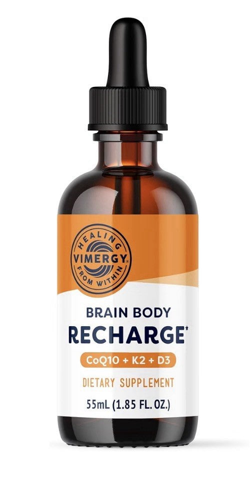 2 Pack VIMERGY Brain Body Recharge CoQ10 + K2 + D3 Cellular Energy Liquid Drops