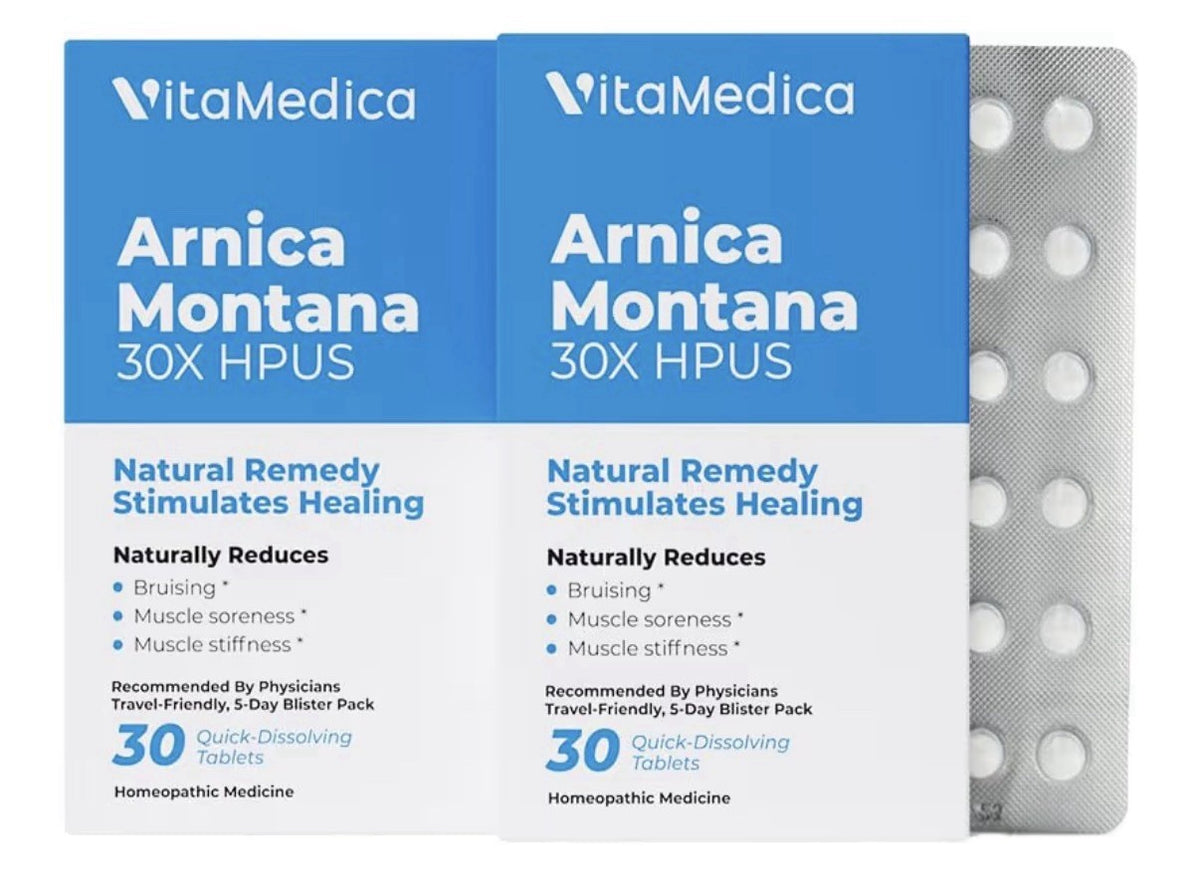 2 Packs VitaMedica Arnica Montana Blister Pack for Bruising Pain Swelling