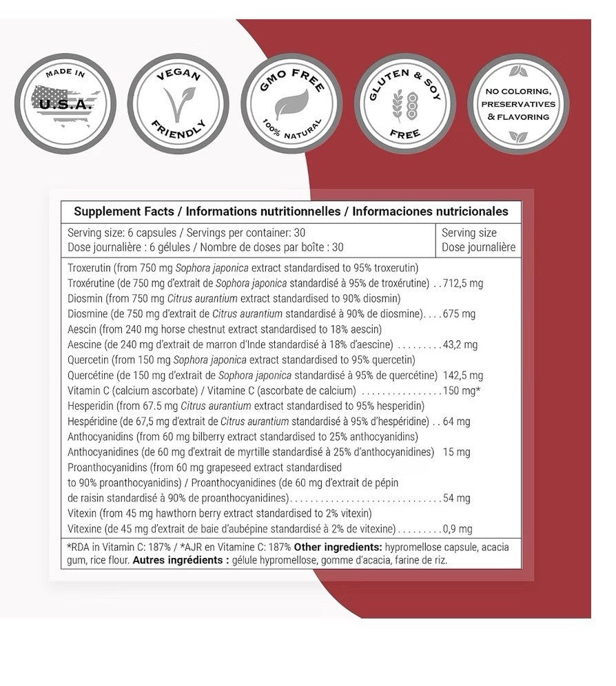 Supersmart VeinoMax Advanced Complex Veins Supplement 180 Capsules