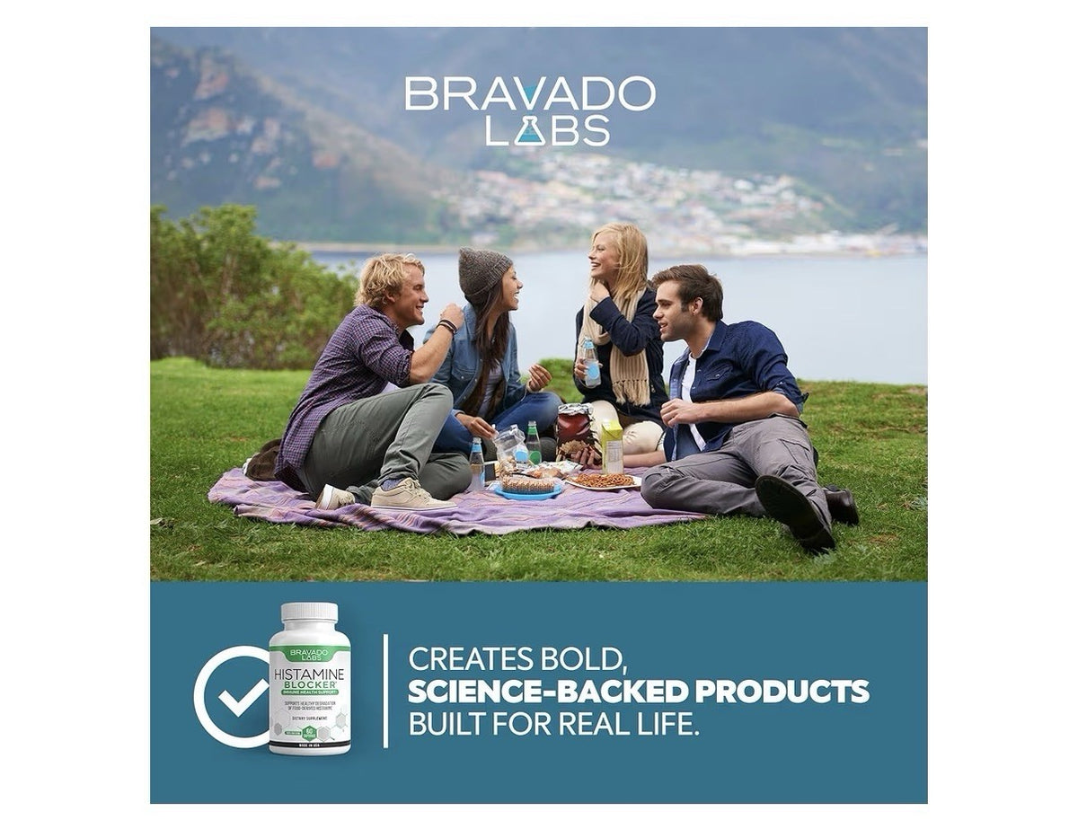 Bravado Labs Histamine Blocker DAO Enzyme Supplements + Diamine Oxidase 30 Caps