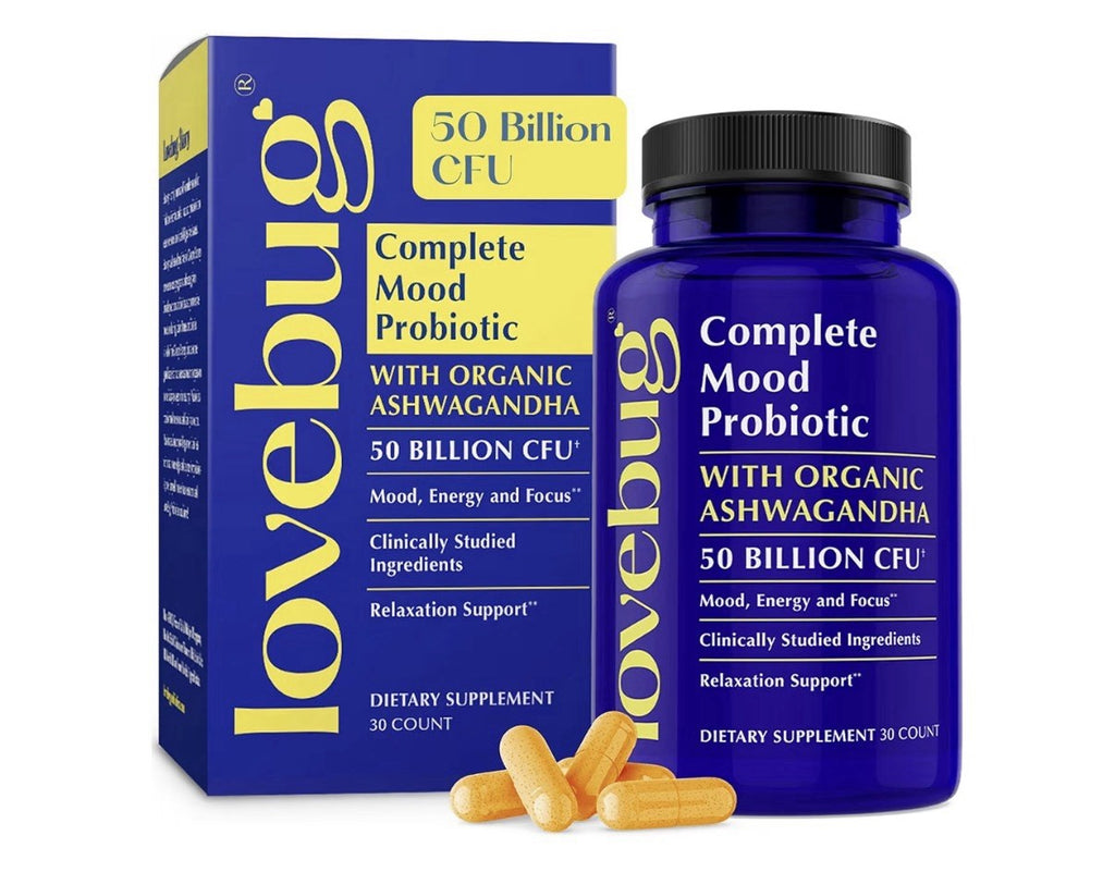 LoveBug Complete Mood Probiotics for Women 50 Billion CFU Mood Digestive 30 Caps