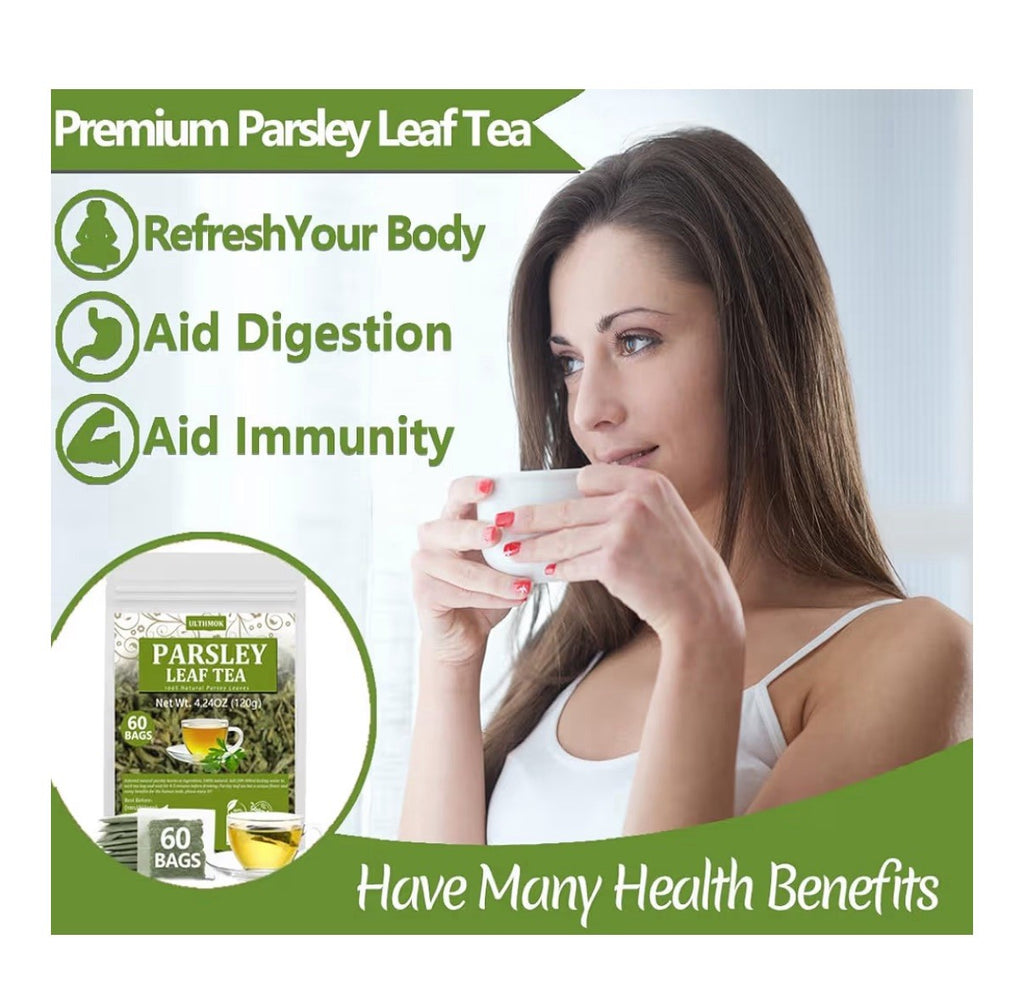 ULTHMOK Parsley 60 Tea Bags  Made with 100% Natural Parsley Leaves Caffeine Free
