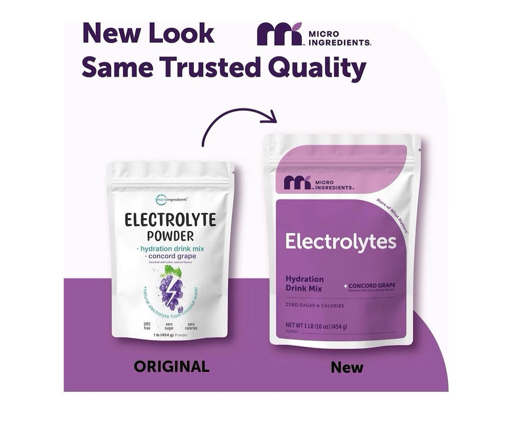 Micro Ingredients Electrolytes Hydration Drink Mix Powder Grape Flavor 69serving