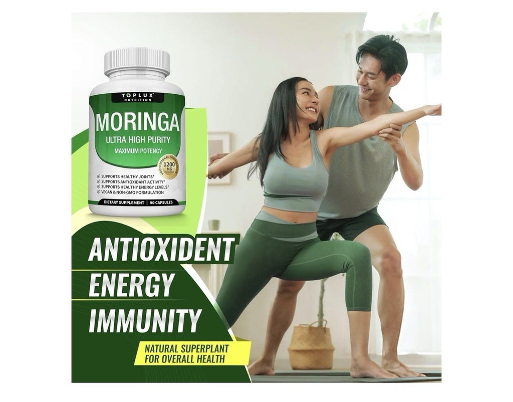 Toplux Moringa Capsules 1200mg Ultra High Purity Maximum Potency 90 Capsules