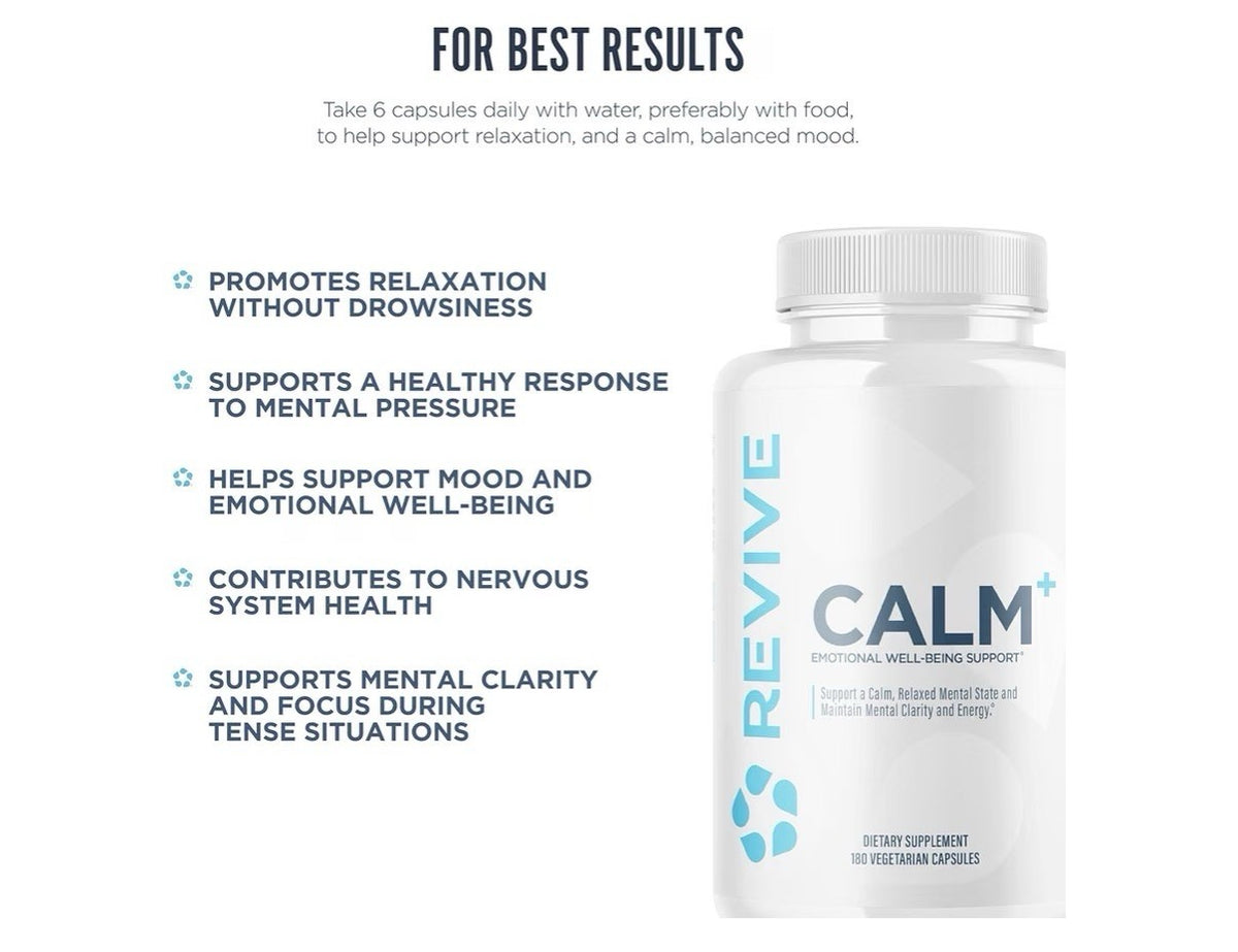 Revive Calm Emotional Well-Being Support Mental Clarity Energy 180 Capsules