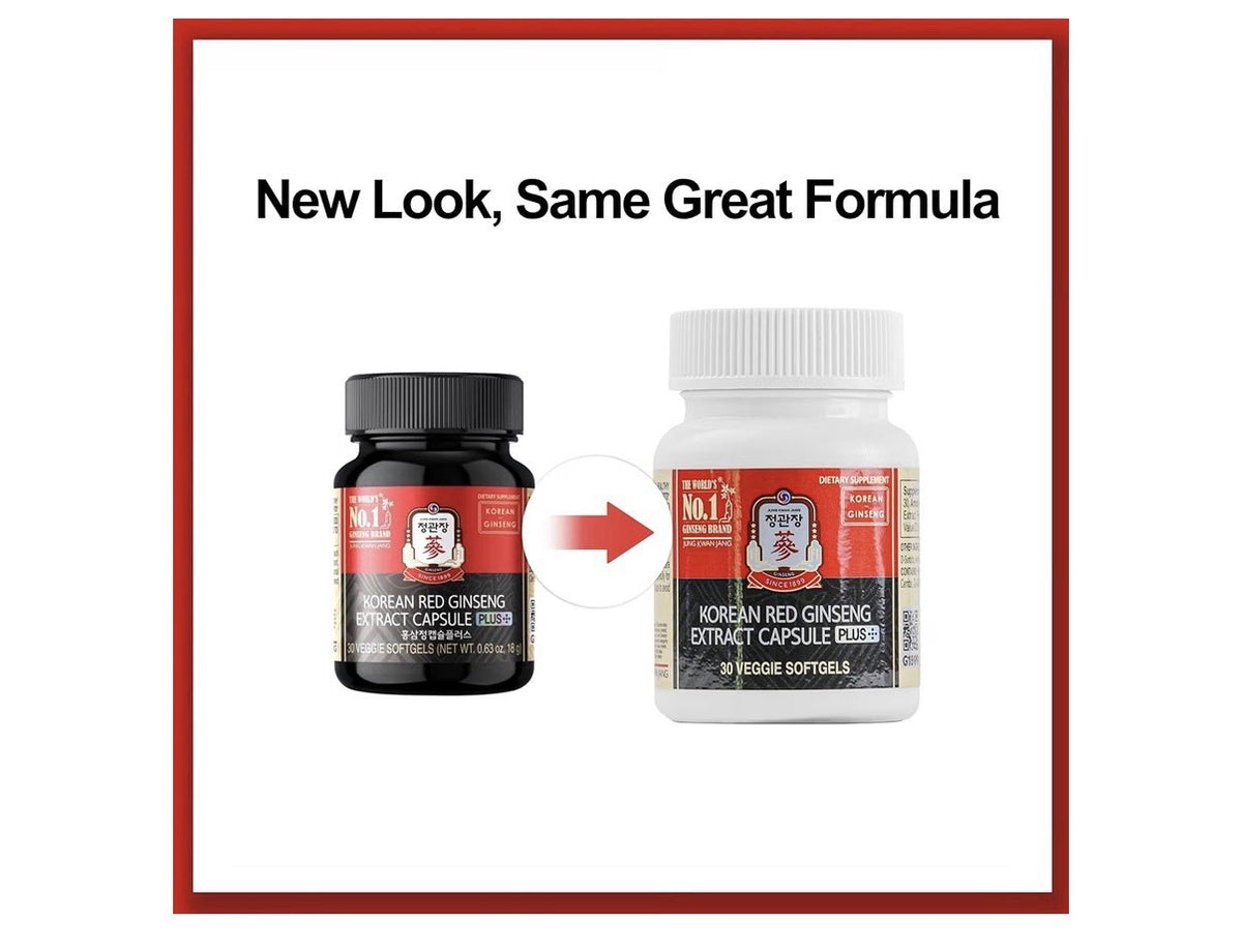 JUNG KWAN JANG Korean Red Ginseng Extract Capsules Plus Energy Supplement 30sgel