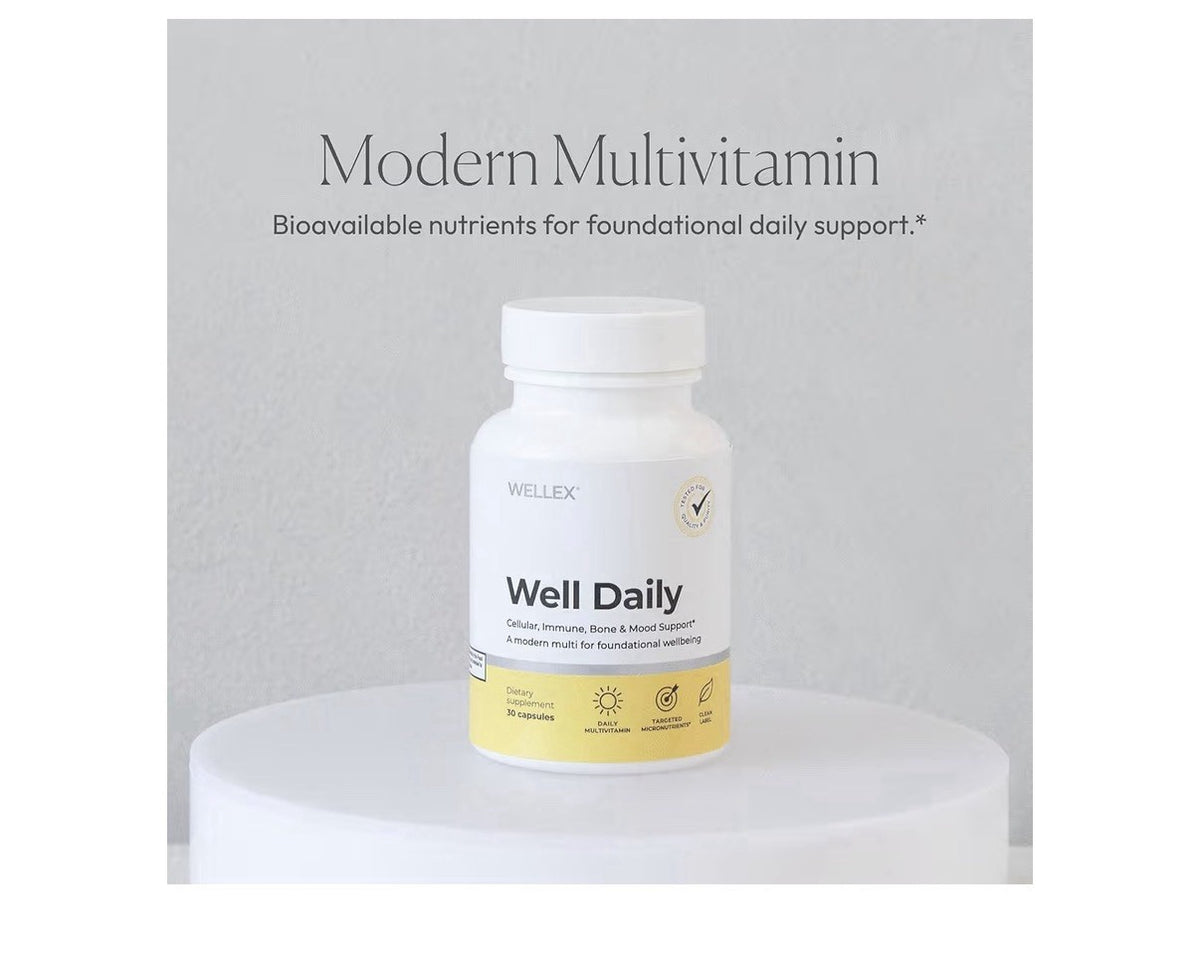Wellex Well Daily Modern Multivitamin Cellular Immune Bond Mood Support 30 Caps