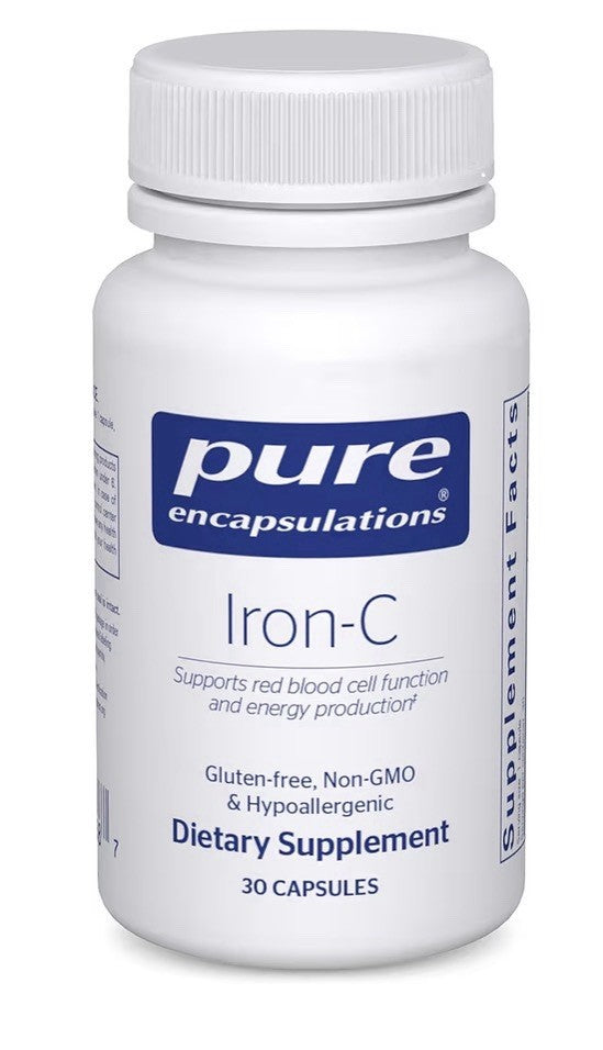 Pure Encapsulations Iron-C 15 mg 175 mg Vitamin C Red Blood Cell Support 30 Caps