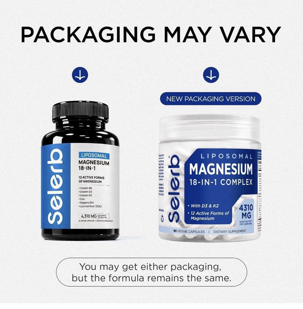 Selerb Liposmoal Magnesium 18 in 1 Complex Supplement for Women and Men 90 Caps