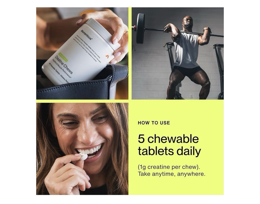Momentous Creatine Chews Cognitive & Muscle Performance 150 Tablets Lemon Lime