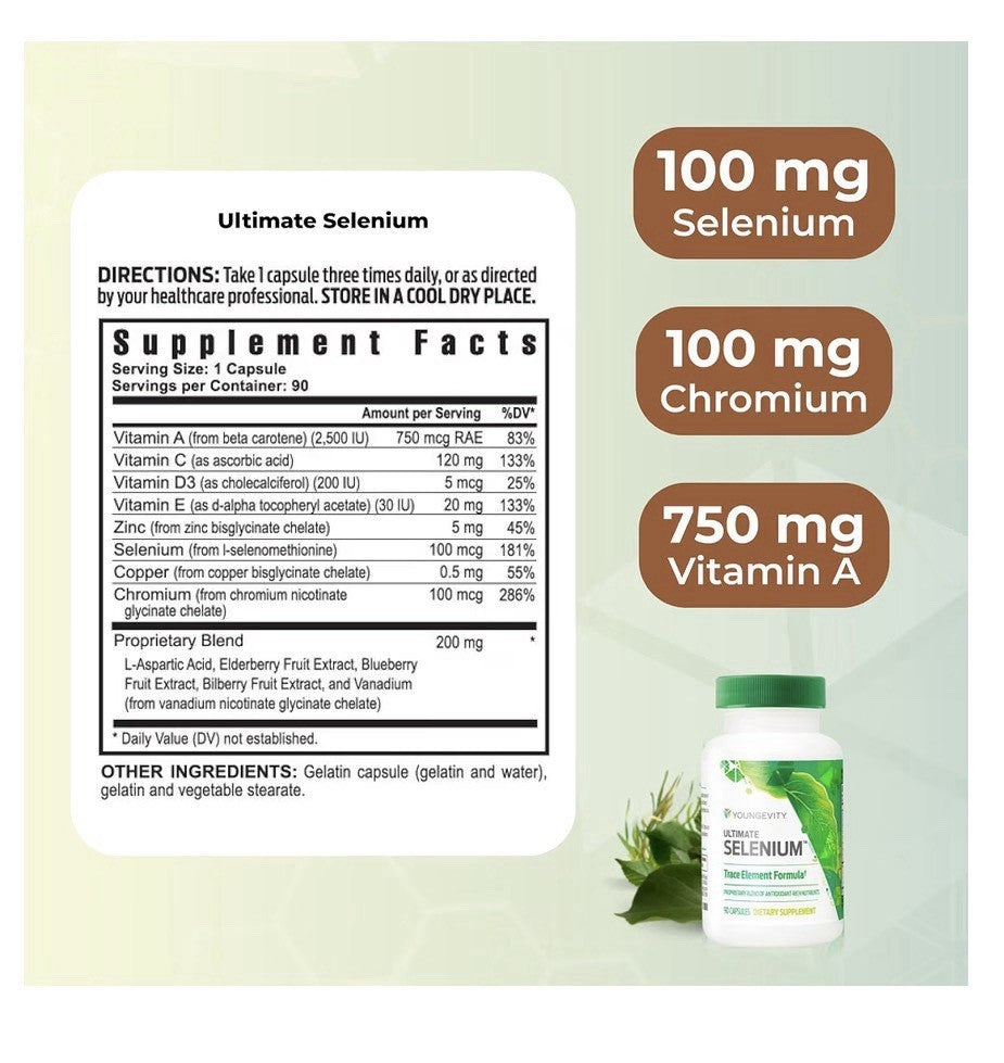 Youngevity Ultimate Selenium Trace Element Formula 90 Capsules