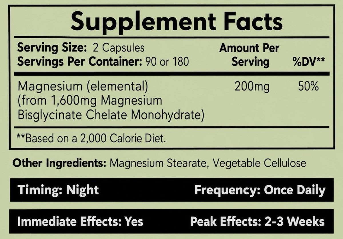 Nootropics Depot Magnesium Glycinate 800mg 180 Capsules Dietary Supplement