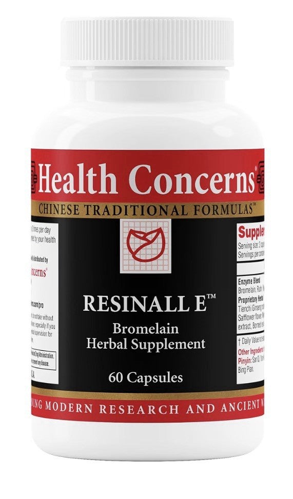 Health Concerns Resinall E Bromelain Herbal Supplement Repair Damaged Cells 60ca